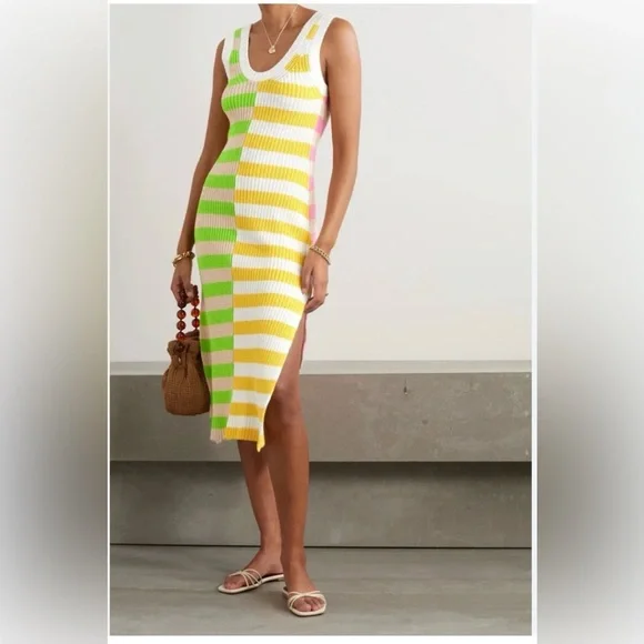 Brand new with tag Staud Seashore Dress in Capri Stripe Multi - Picture 4 of 11